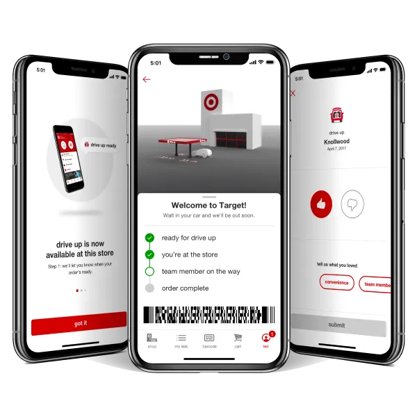 Screens of Target Drive Up when you have arrived at the store.