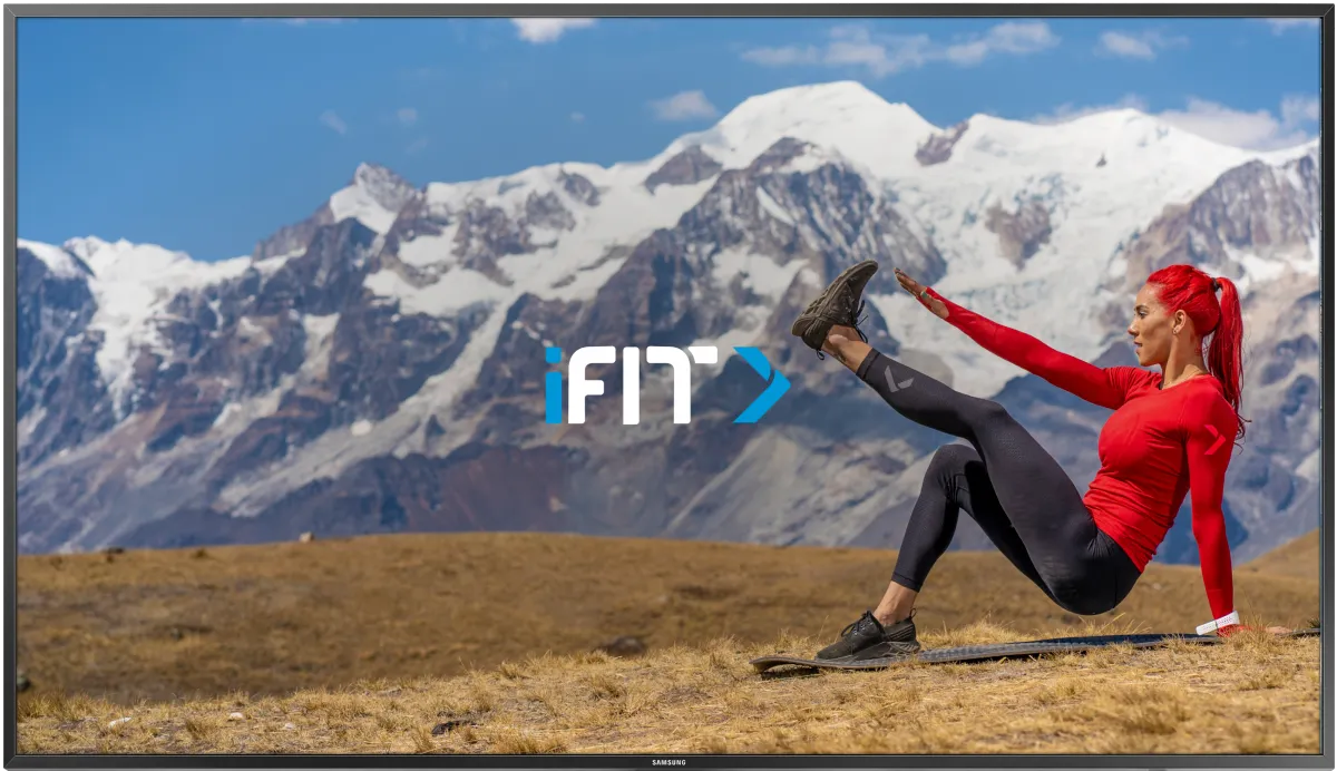 Image of iFIT app on TV screen