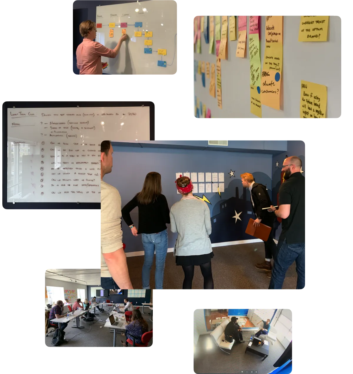 Images of the team work during the design sprint