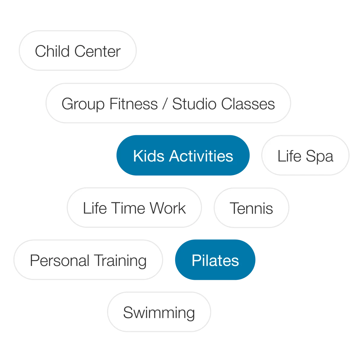 Example options for personal training at Life Time.