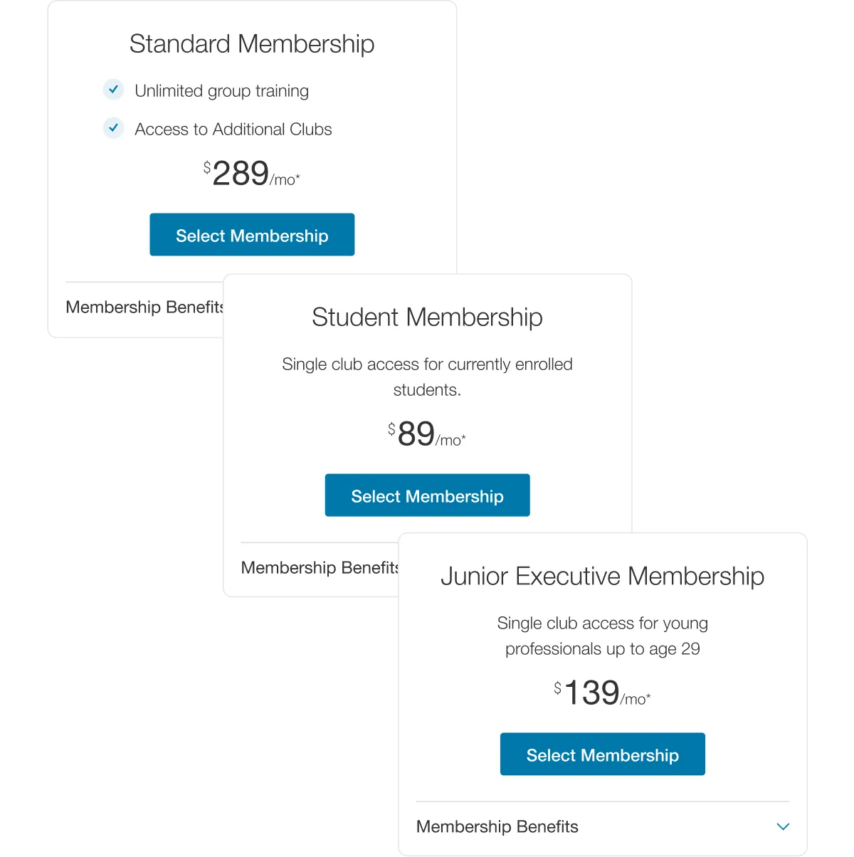 Membership pricing options