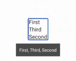 Announcement is: “First. Third. Second”, “Double-tap to activate.”